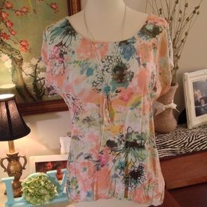 Floral Watercolor Short sleeve Top